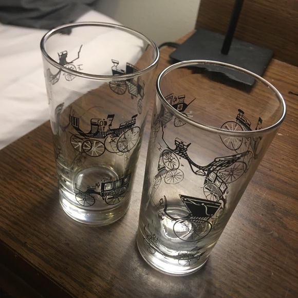 Vintage Libbey Buggy & Carriage Drinking Glasses Tumblers - Picture 6 of 15